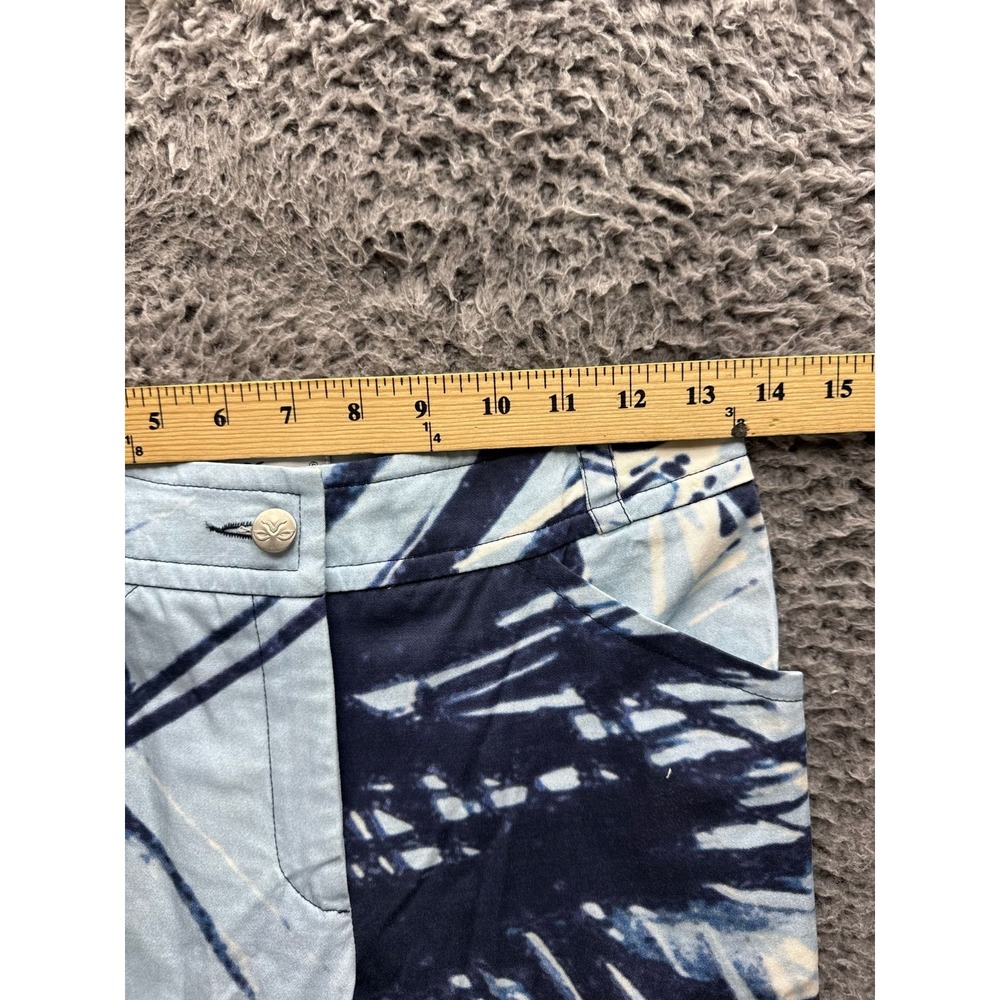 Walter Genuin Abstract All Over Print Cropped Pants Blue Womens Size 26 x 24 - Picture 8 of 12